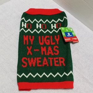 Top Paw Size medium dog holiday apparel my ugly Xmas sweater green and red new
